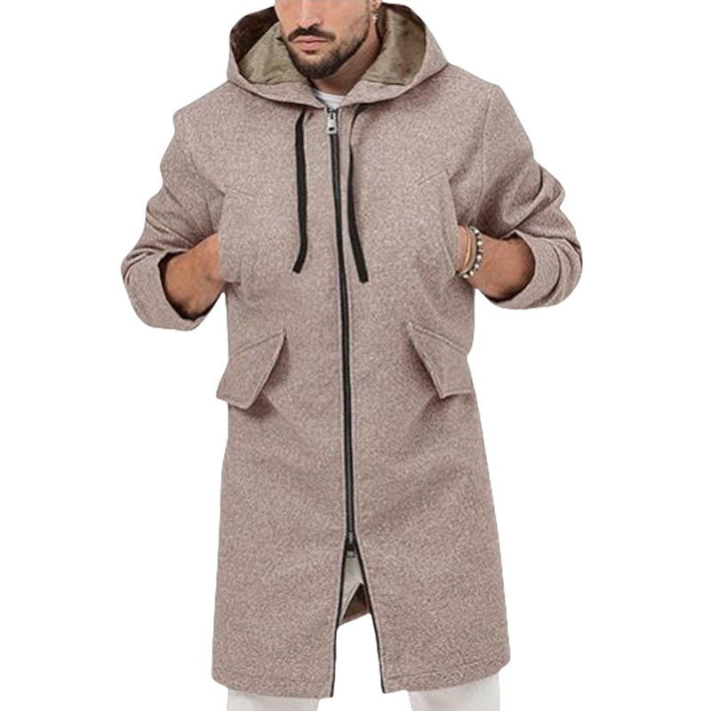 Herrens fashion long jacket with practical hood design Mirla-Eva Jonsson