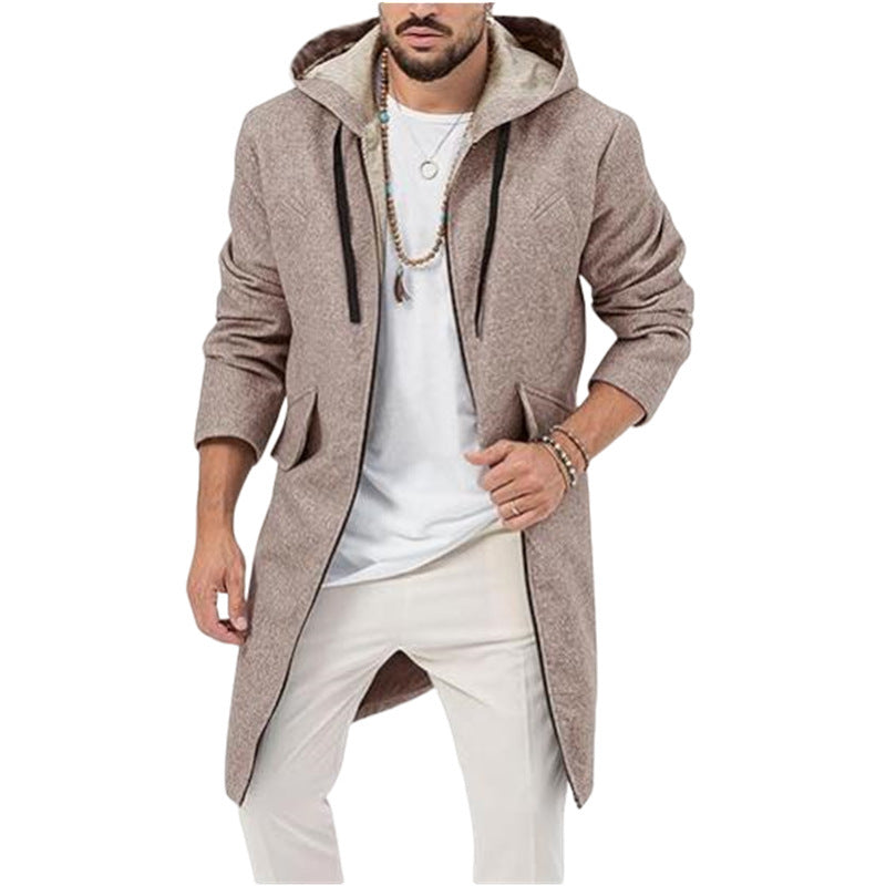 Herrens fashion long jacket with practical hood design Mirla-Eva Jonsson