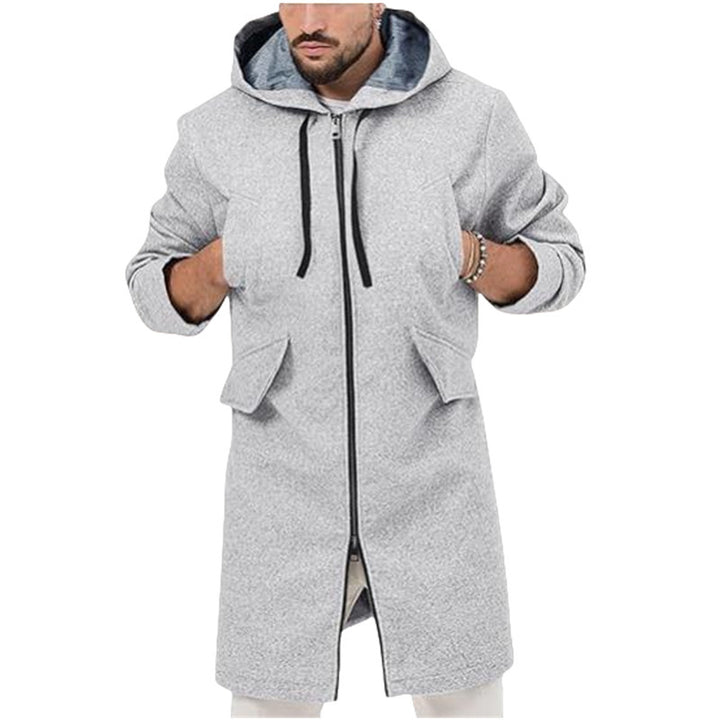 Herrens fashion long jacket with practical hood design Mirla-Eva Jonsson