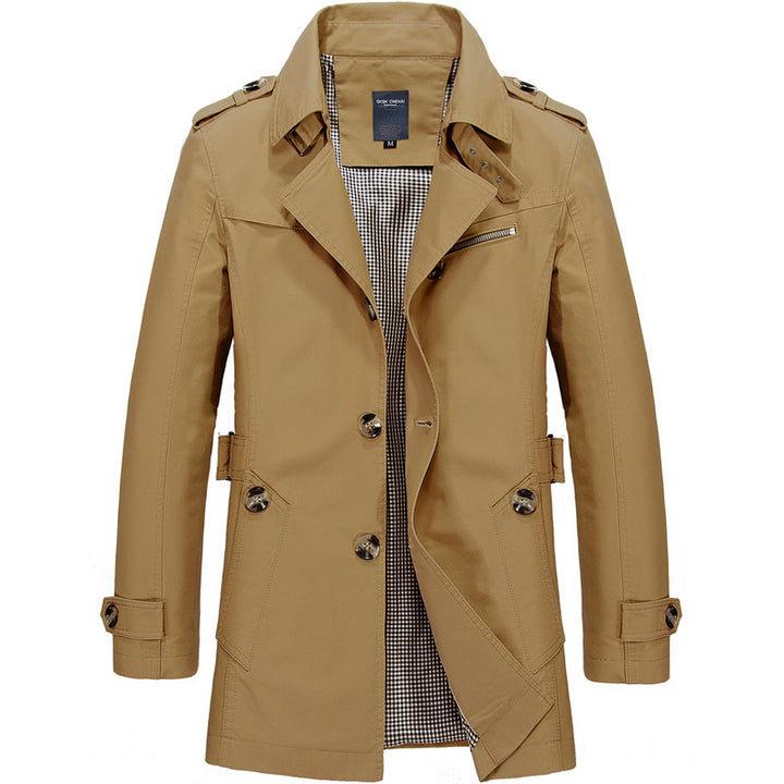Herrens fashion trenchcoat jacka med eleganta detaljer och flera fickor Eva Jonsson-Eva Jonsson
