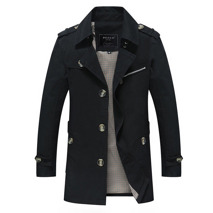 Herrens fashion trenchcoat jacka med eleganta detaljer och flera fickor Eva Jonsson-Eva Jonsson