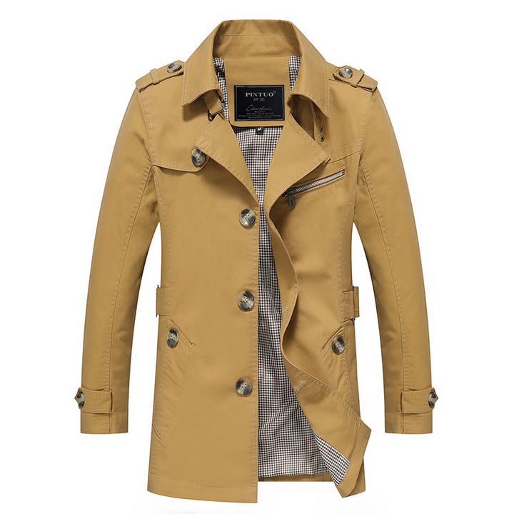 Herrens fashion trenchcoat jacka med eleganta detaljer och flera fickor Eva Jonsson-Eva Jonsson