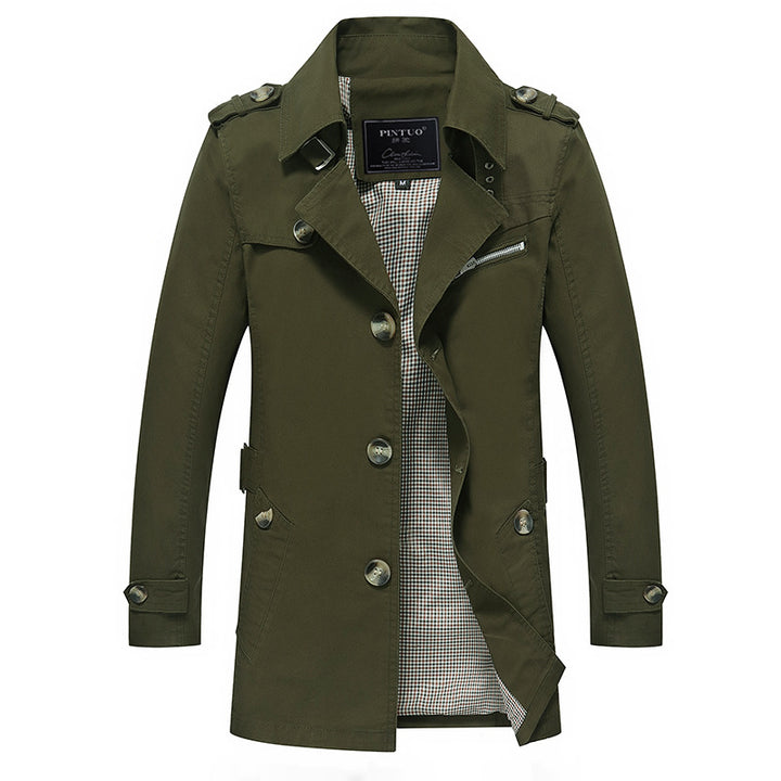 Herrens fashion trenchcoat jacka med eleganta detaljer och flera fickor Eva Jonsson-Eva Jonsson