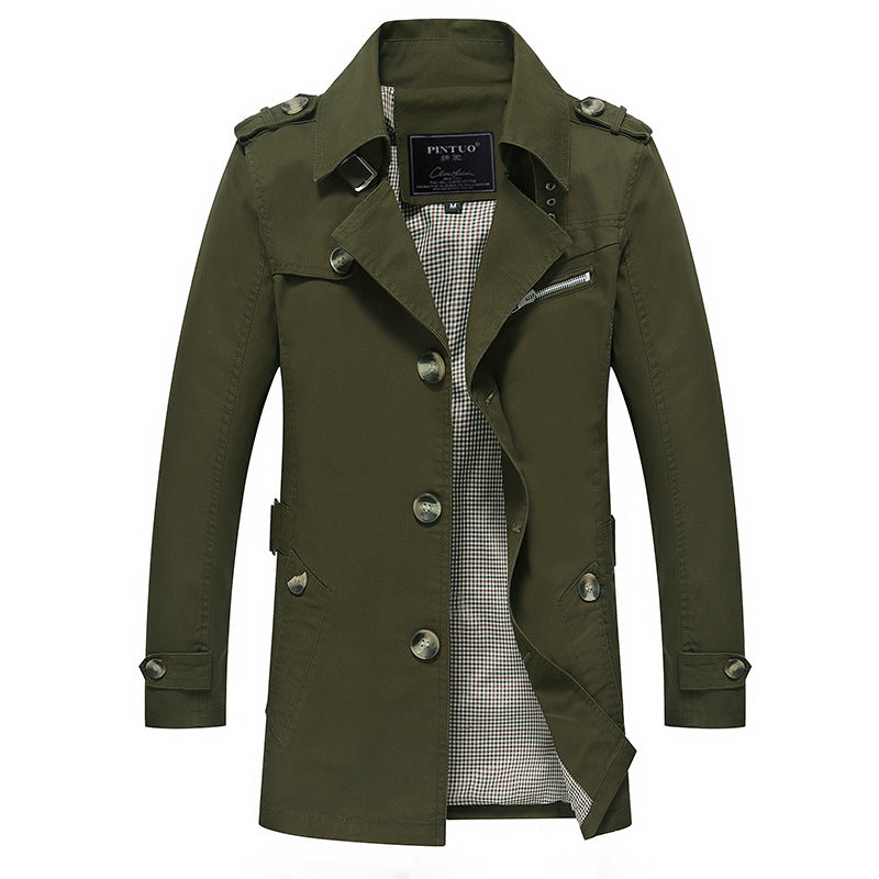 Herrens fashion trenchcoat jacka med eleganta detaljer och flera fickor Mirla-Eva Jonsson