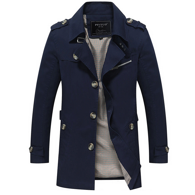 Herrens fashion trenchcoat jacka med eleganta detaljer och flera fickor Mirla-Eva Jonsson