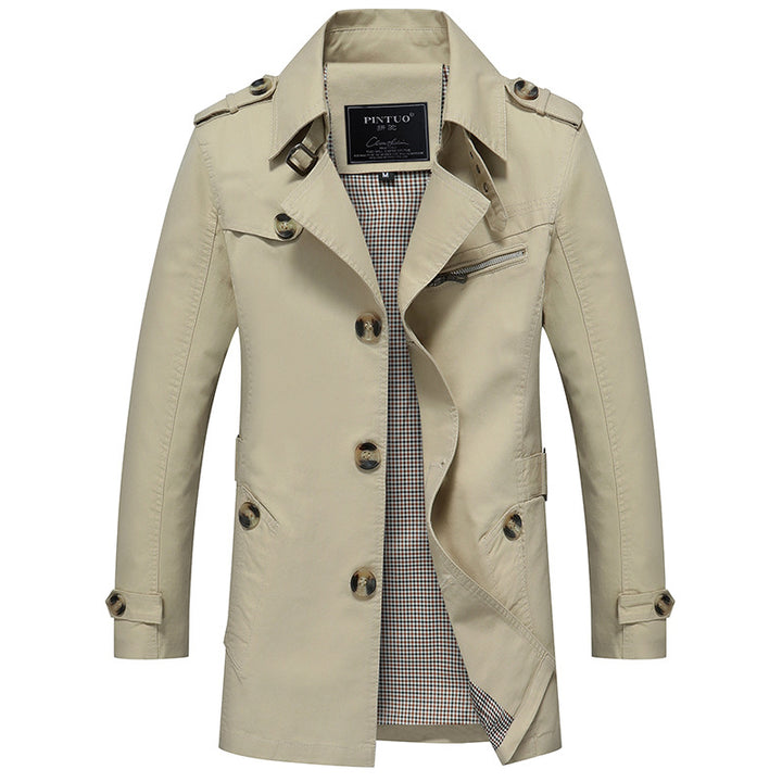 Herrens fashion trenchcoat jacka med eleganta detaljer och flera fickor Mirla-Eva Jonsson