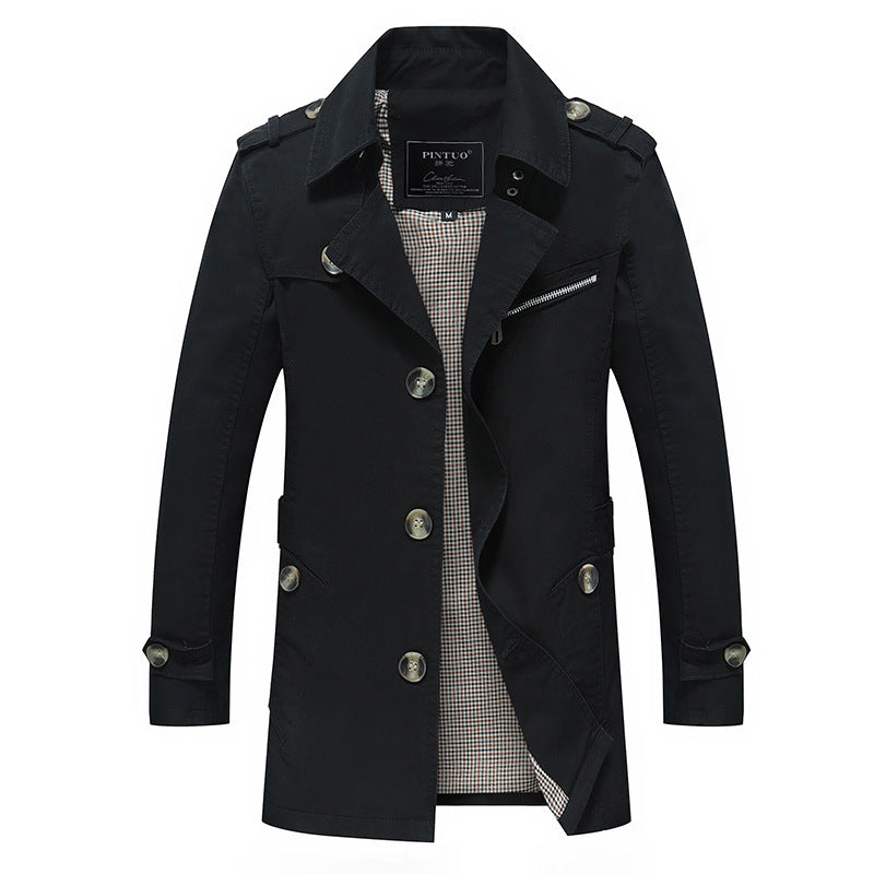 Herrens fashion trenchcoat jacka med eleganta detaljer och flera fickor Mirla-Eva Jonsson