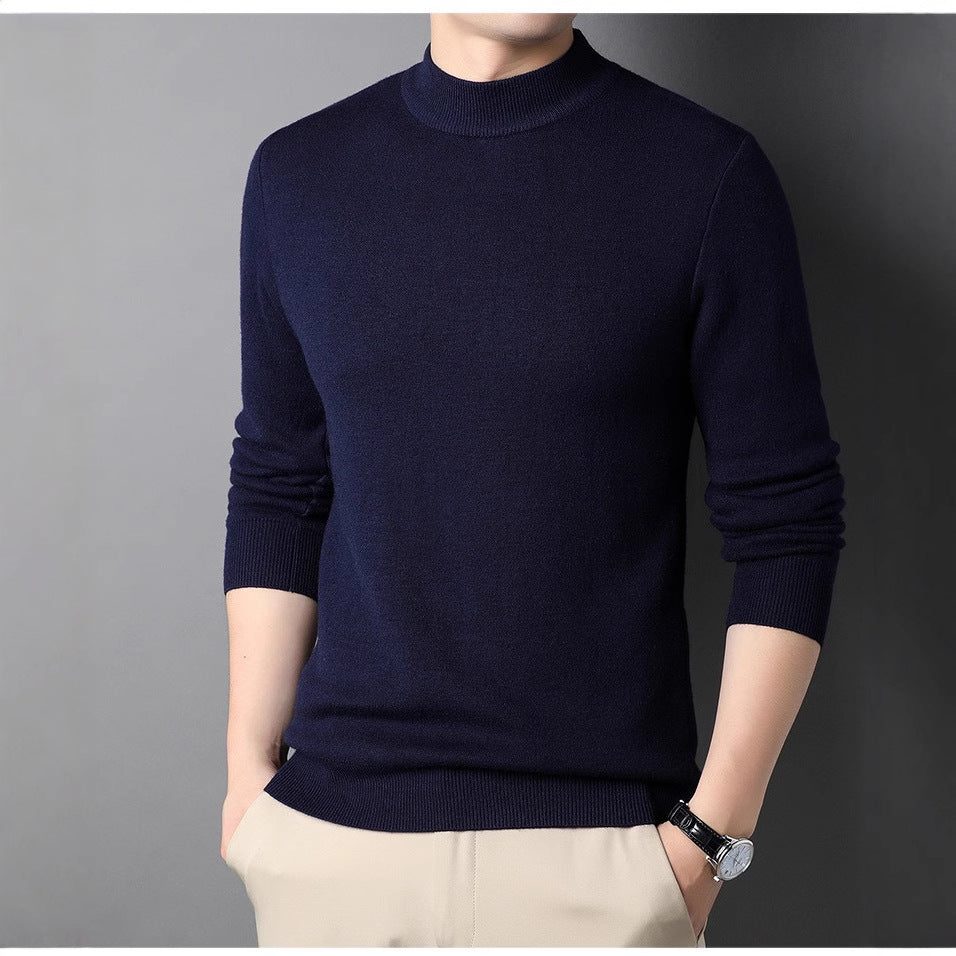 Herrens finstickad tröja med rullkrage och mjuka material Eva Jonsson-Eva Jonsson