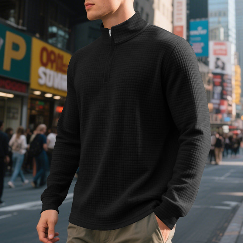 Herrens funktionspullover med hög krage och dragkedja Mirla-Eva Jonsson