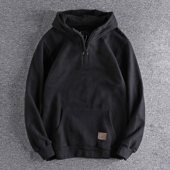 Herrens hoodie med halv dragkedja och bekväm passform Mirla-Eva Jonsson