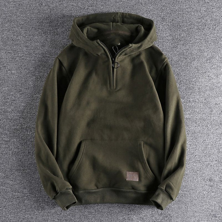 Herrens hoodie med halv dragkedja och bekväm passform Mirla-Eva Jonsson