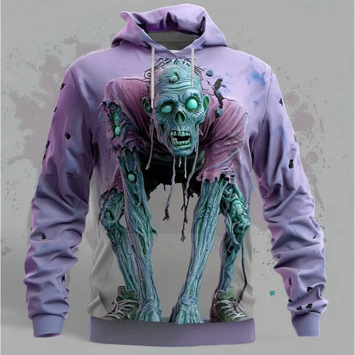 Herrens hoodie med kreativt zombie-motiv Mirla-Eva Jonsson