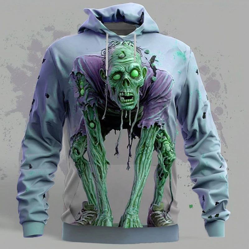 Herrens hoodie med kreativt zombie-motiv Mirla-Eva Jonsson