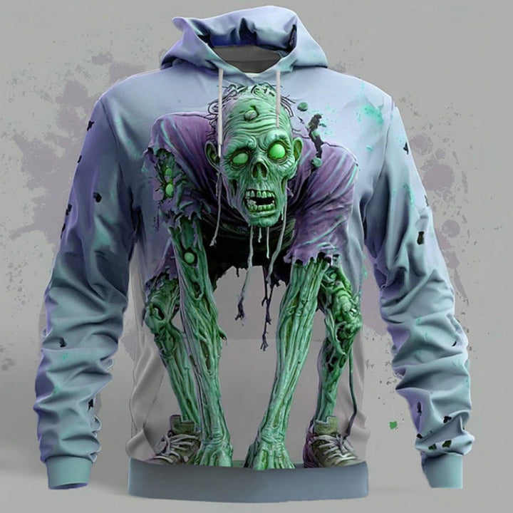 Herrens hoodie med kreativt zombie-motiv Mirla-Eva Jonsson