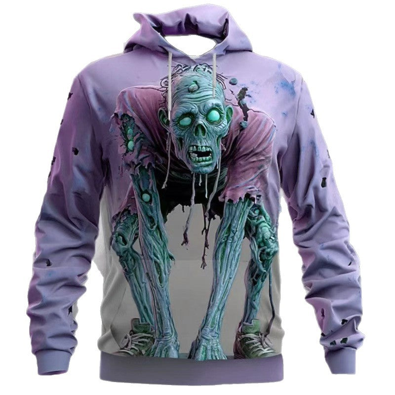 Herrens hoodie med kreativt zombie-motiv Mirla-Eva Jonsson