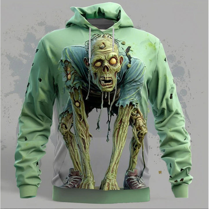 Herrens hoodie med kreativt zombie-motiv Mirla-Eva Jonsson