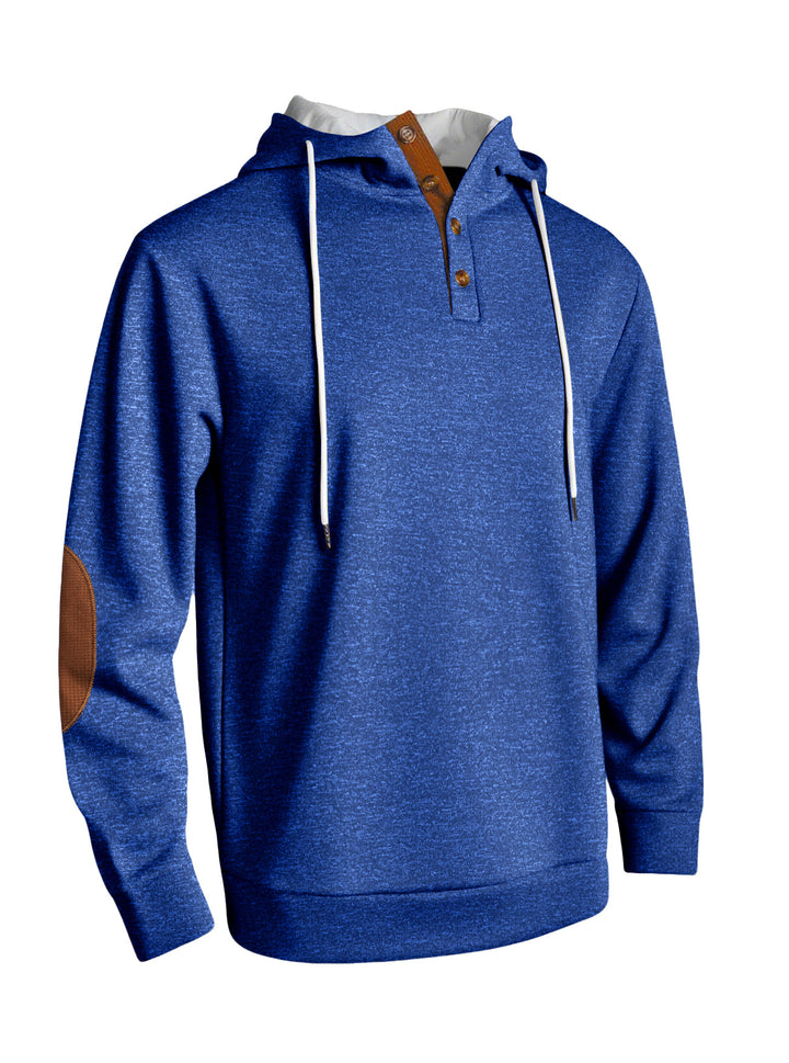 Herrens hoodie med modeknappslå och strukturerad design Mirla-Eva Jonsson