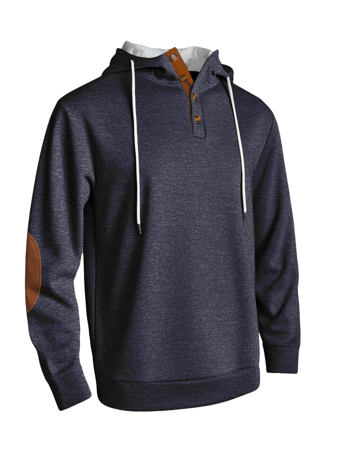Herrens hoodie med modeknappslå och strukturerad design Mirla-Eva Jonsson