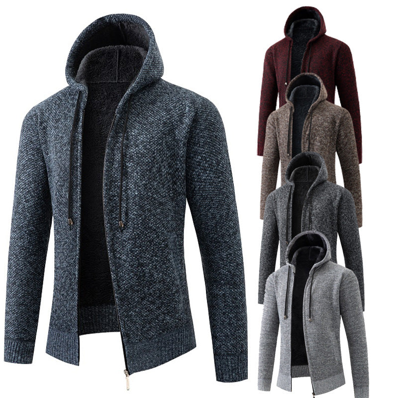 Herrens komfortabla stickad hoodie med mysig inredning Eva Jonsson-Eva Jonsson