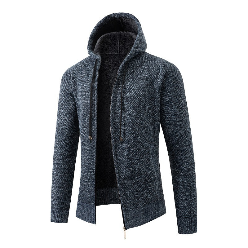 Herrens komfortabla stickad hoodie med mysig inredning Mirla-Eva Jonsson