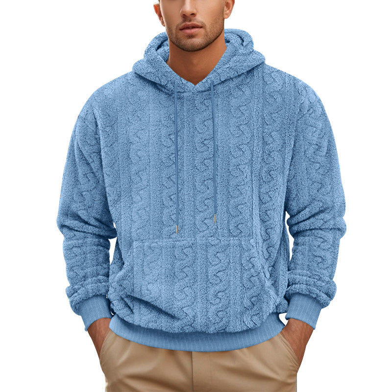 Herrens krammigt fleece-hoodie med trendig strukturdesign Mirla-Eva Jonsson