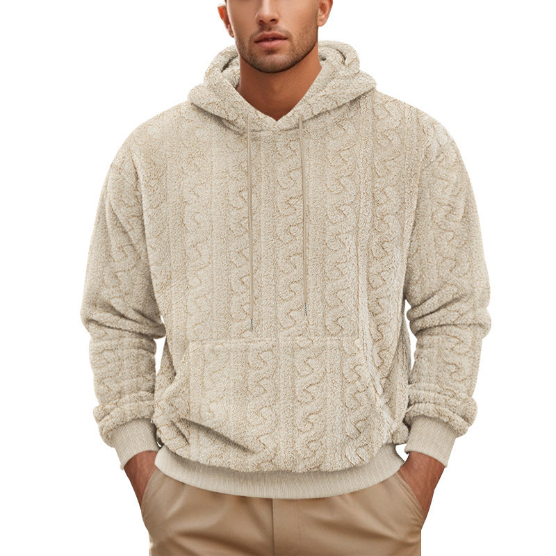 Herrens krammigt fleece-hoodie med trendig strukturdesign Mirla-Eva Jonsson