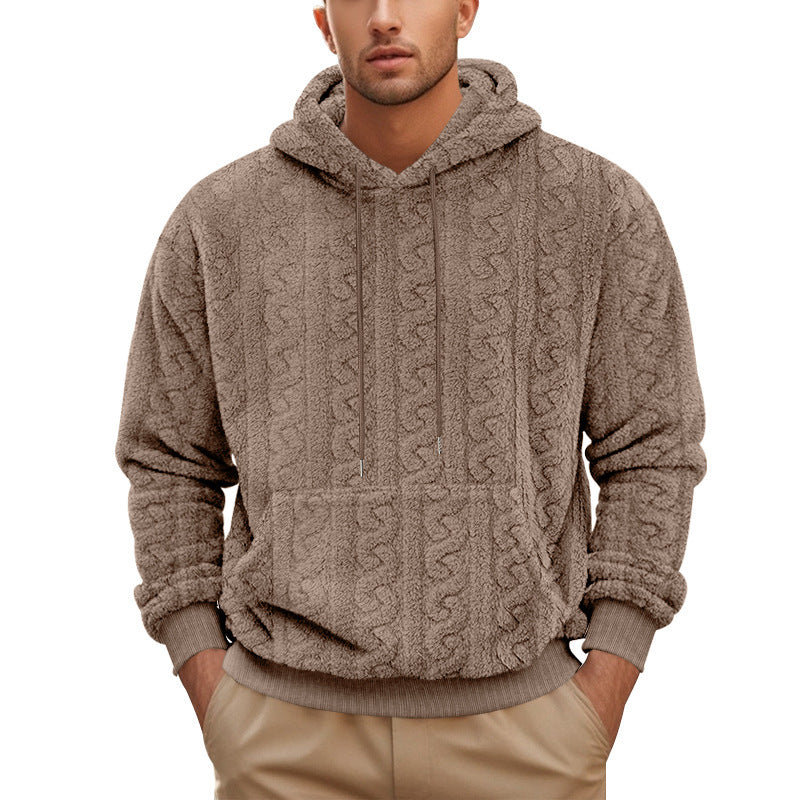 Herrens krammigt fleece-hoodie med trendig strukturdesign Mirla-Eva Jonsson