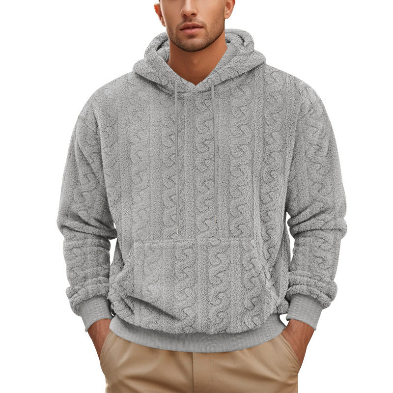 Herrens krammigt fleece-hoodie med trendig strukturdesign Mirla-Eva Jonsson