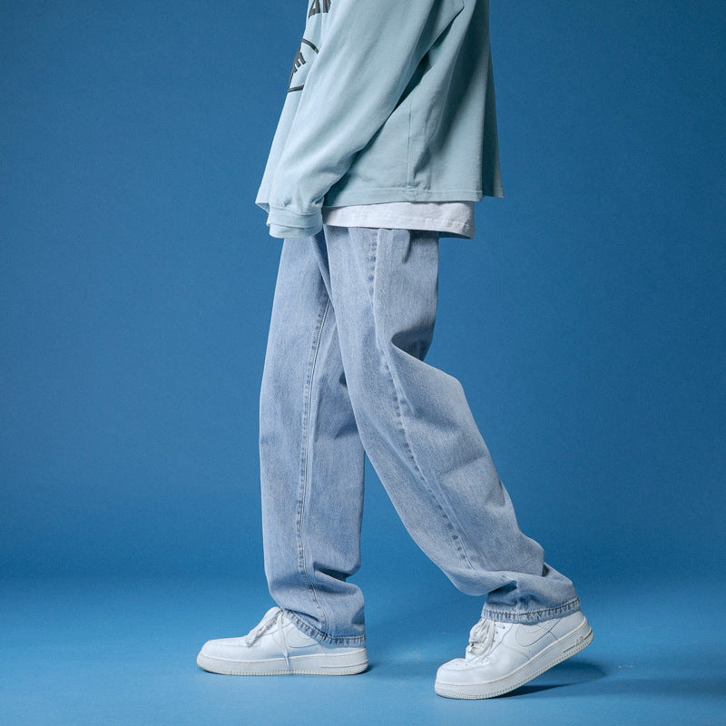 Herrens lösa denimjeans i vintage-stil med hög midja Mirla-Eva Jonsson