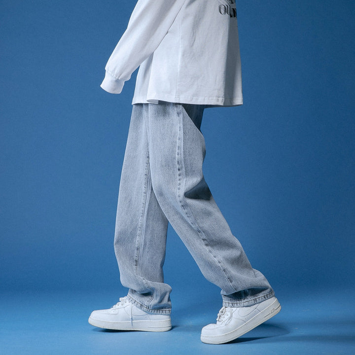 Herrens lösa denimjeans i vintage-stil med hög midja Mirla-Eva Jonsson