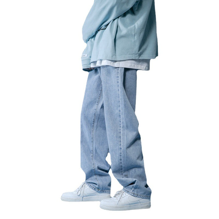 Herrens lösa denimjeans i vintage-stil med hög midja Mirla-Eva Jonsson