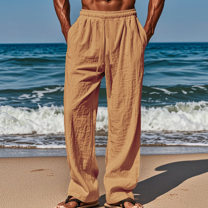 Herrens luftiga sommar-cargobyxor med elastisk midja och praktiska sidofickor Eva Jonsson-Eva Jonsson