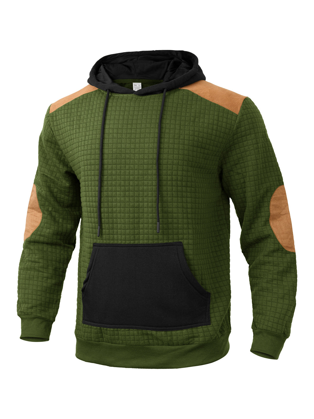 Herrens mode hoodie med strukturerad design och konstläder accenter Mirla-Eva Jonsson