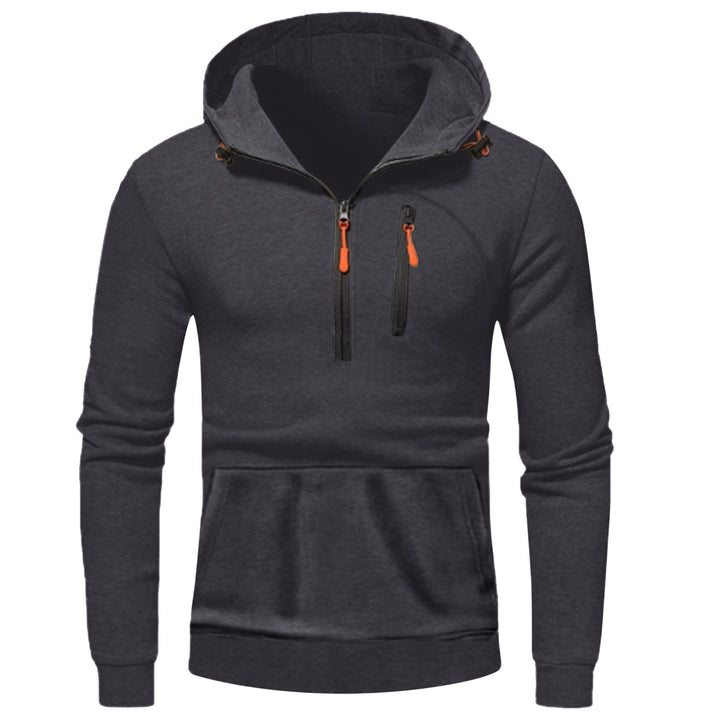 Herrens modern hoodie med innovativ halv dragkedja Mirla-Eva Jonsson
