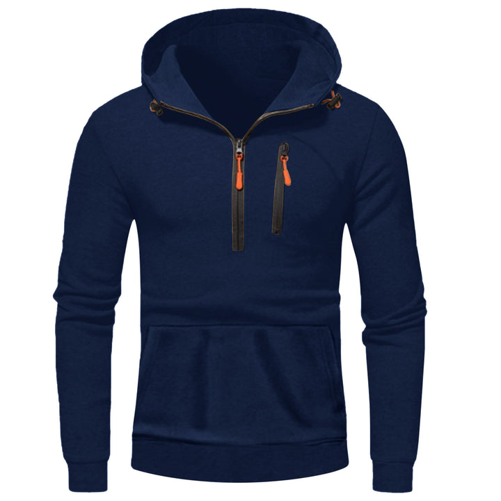 Herrens modern hoodie med innovativ halv dragkedja Mirla-Eva Jonsson