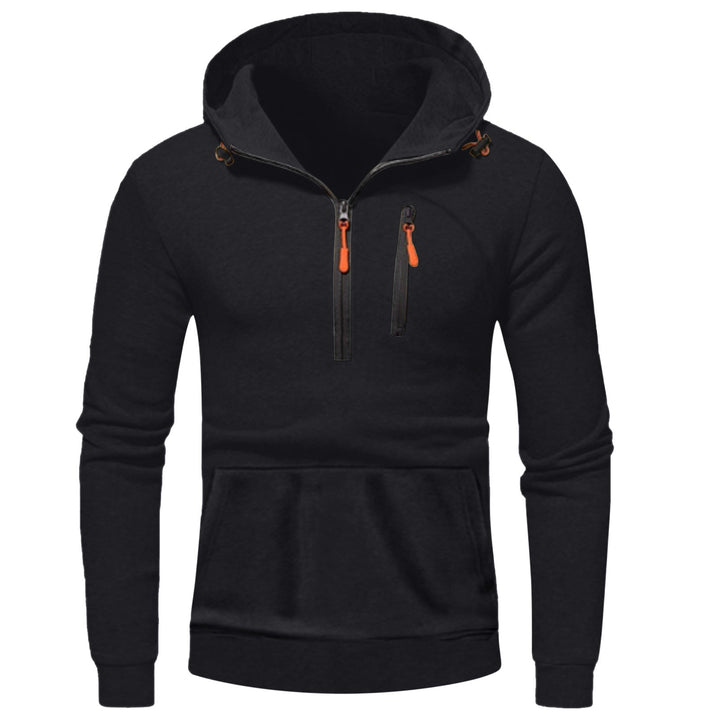 Herrens modern hoodie med innovativ halv dragkedja Mirla-Eva Jonsson