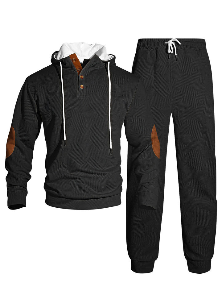 Herrens moderna sweatshirts- och joggingdräkts-set med stilfull knäppning Mirla-Eva Jonsson
