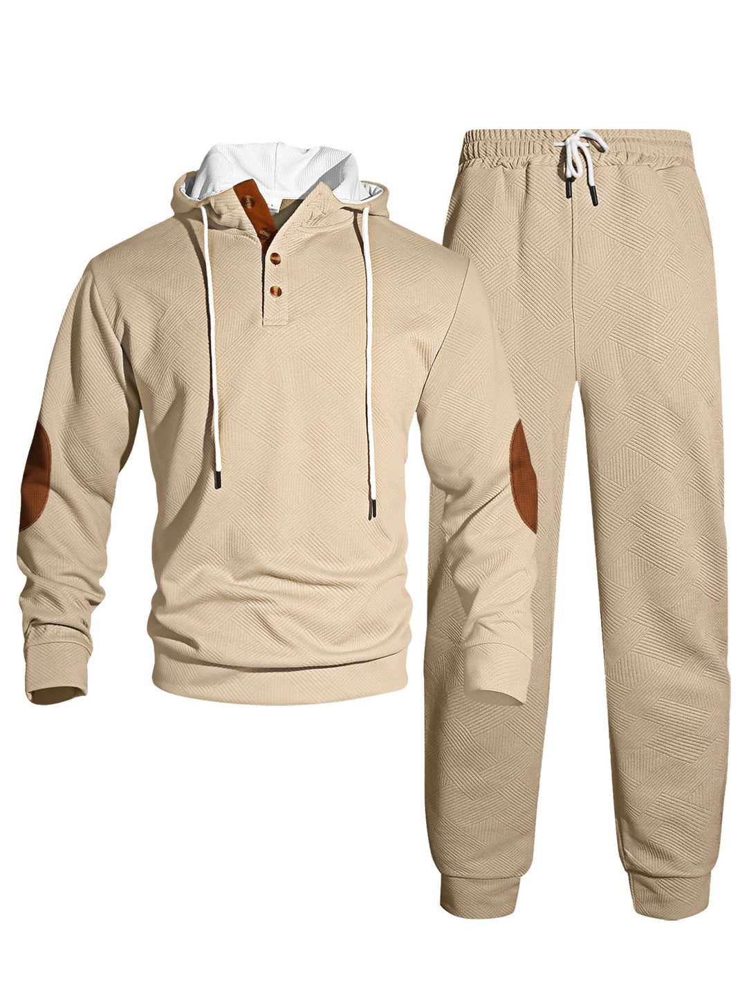 Herrens moderna sweatshirts- och joggingdräkts-set med stilfull knäppning Mirla-Eva Jonsson