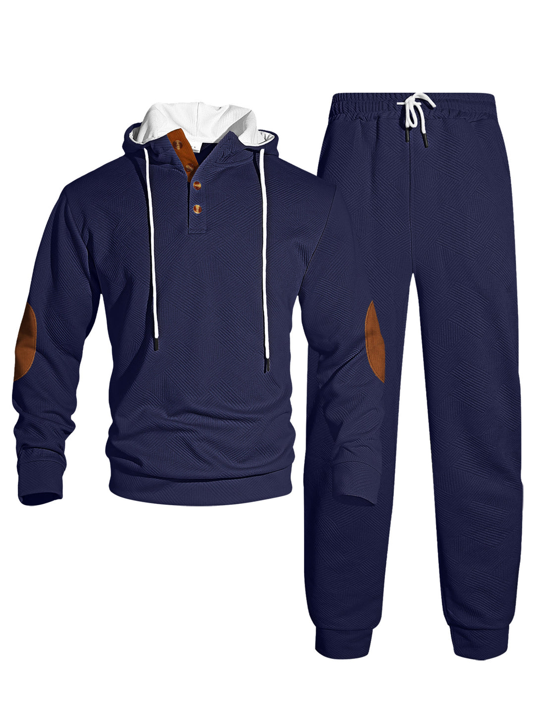 Herrens moderna sweatshirts- och joggingdräkts-set med stilfull knäppning Mirla-Eva Jonsson