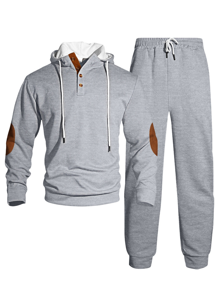 Herrens moderna sweatshirts- och joggingdräkts-set med stilfull knäppning Mirla-Eva Jonsson