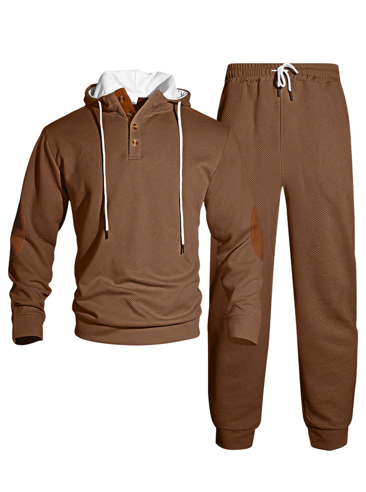 Herrens moderna sweatshirts- och joggingdräkts-set med stilfull knäppning Mirla-Eva Jonsson
