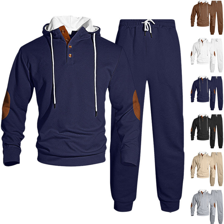 Herrens moderna sweatshirts- och joggingdräkts-set med stilfull knäppning Mirla-Eva Jonsson