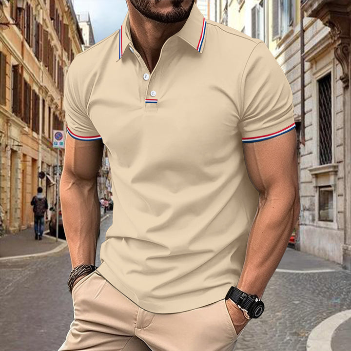Herrens modeshirt polo med kontrasterande detaljer Mirla-Eva Jonsson