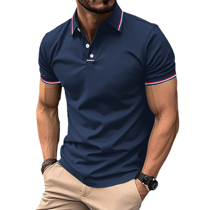 Herrens modeshirt polo med kontrasterande detaljer Mirla-Eva Jonsson