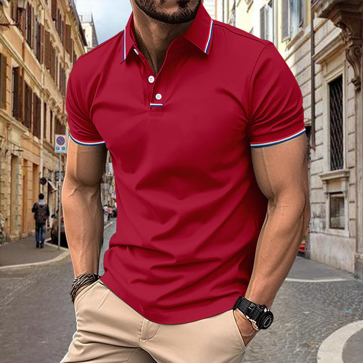 Herrens modeshirt polo med kontrasterande detaljer Mirla-Eva Jonsson