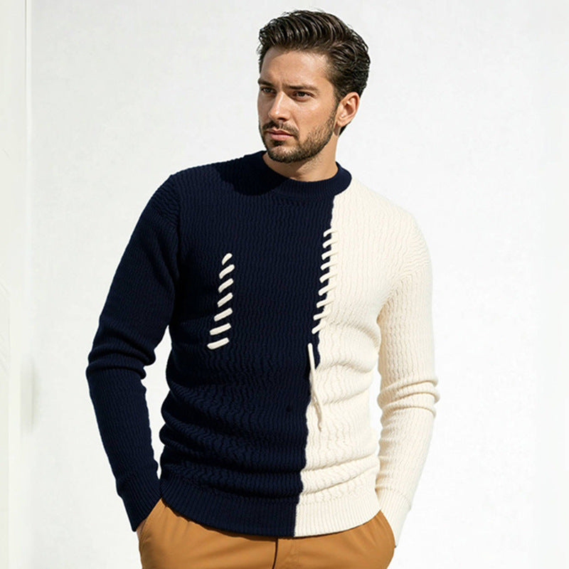 Herrens modetröja med strukturerad design och unika knutdetaljer Eva Jonsson-Eva Jonsson