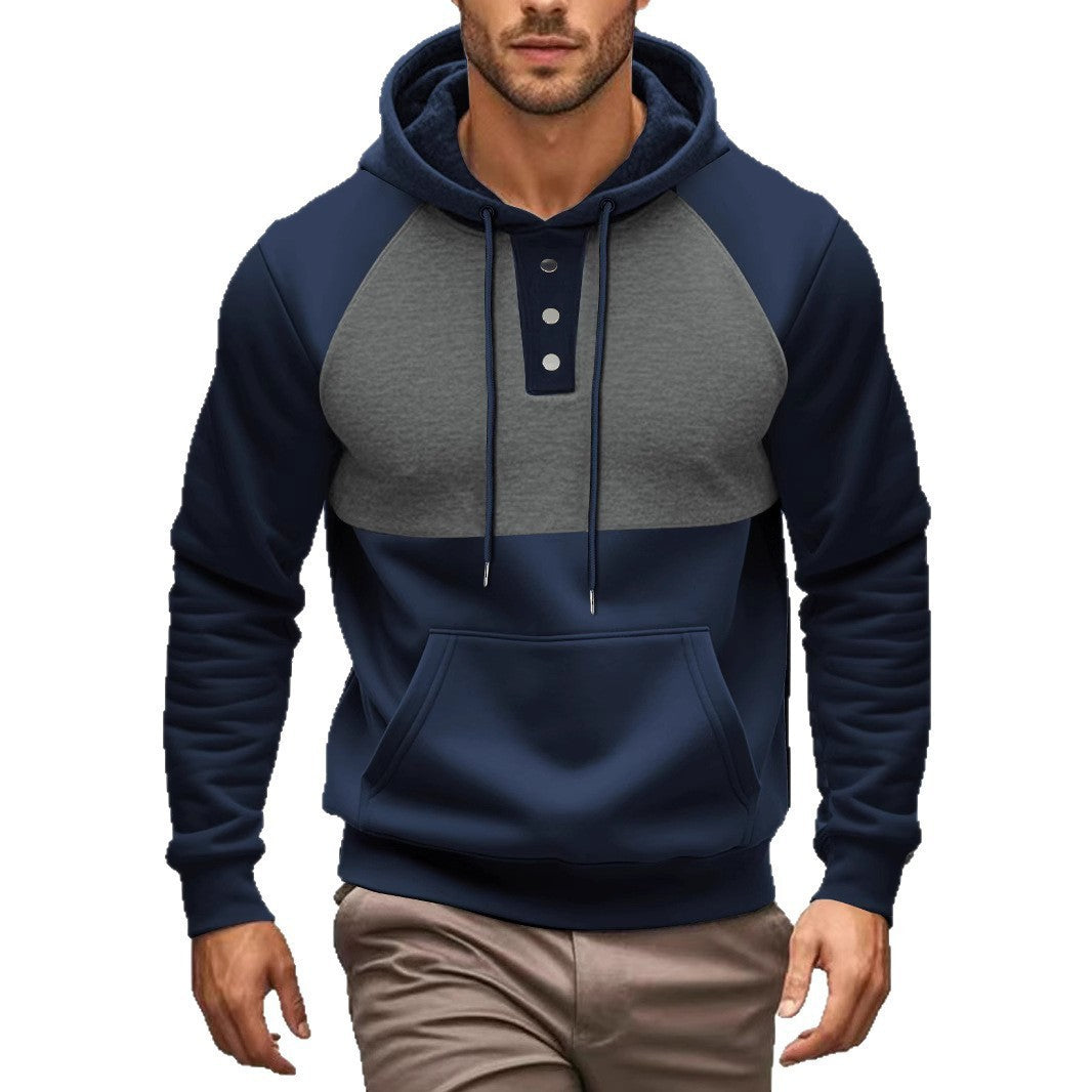 Herrens modiga hoodie med knapplist och kontrastdesign Mirla-Eva Jonsson