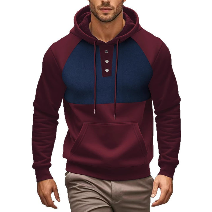 Herrens modiga hoodie med knapplist och kontrastdesign Mirla-Eva Jonsson