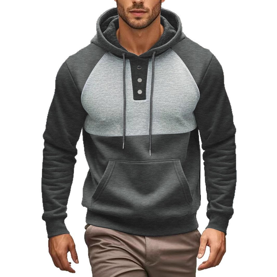 Herrens modiga hoodie med knapplist och kontrastdesign Mirla-Eva Jonsson