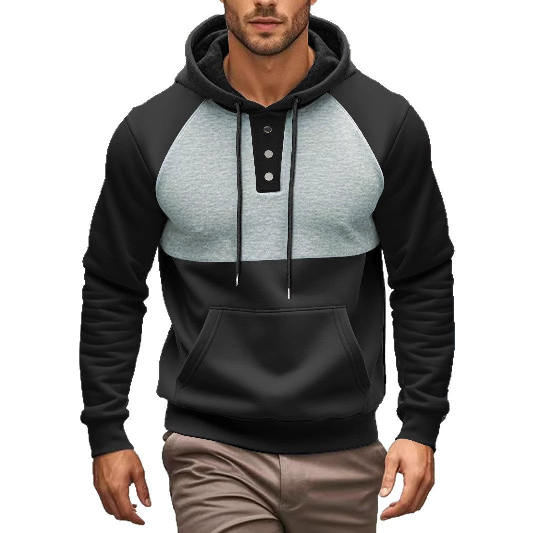 Herrens modiga hoodie med knapplist och kontrastdesign Mirla-Eva Jonsson